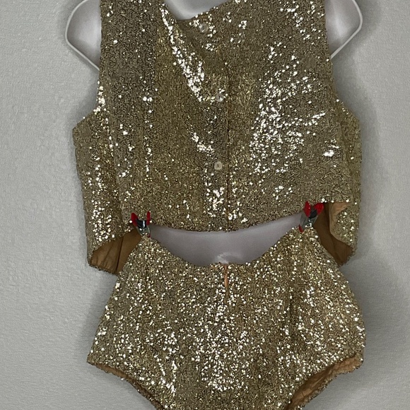 Lolli sequin two piece bloomer bottom shorts and top Size M - Picture 6 of 9